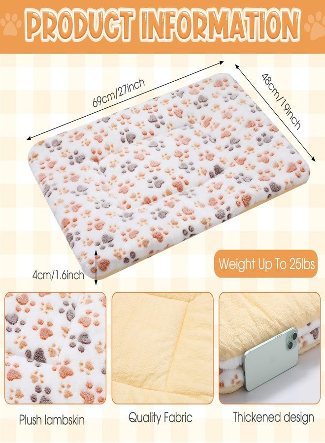 Chicmount 2 Pack Self Warming Cat Dog Bed Pet Mat 27" x 19" Soft Thermal Dog Pad with Cute Prints Reversible Washable Thickened Crate Mat for Indoor Outdoor Kittens Small Pets Feral(White) - Image 2